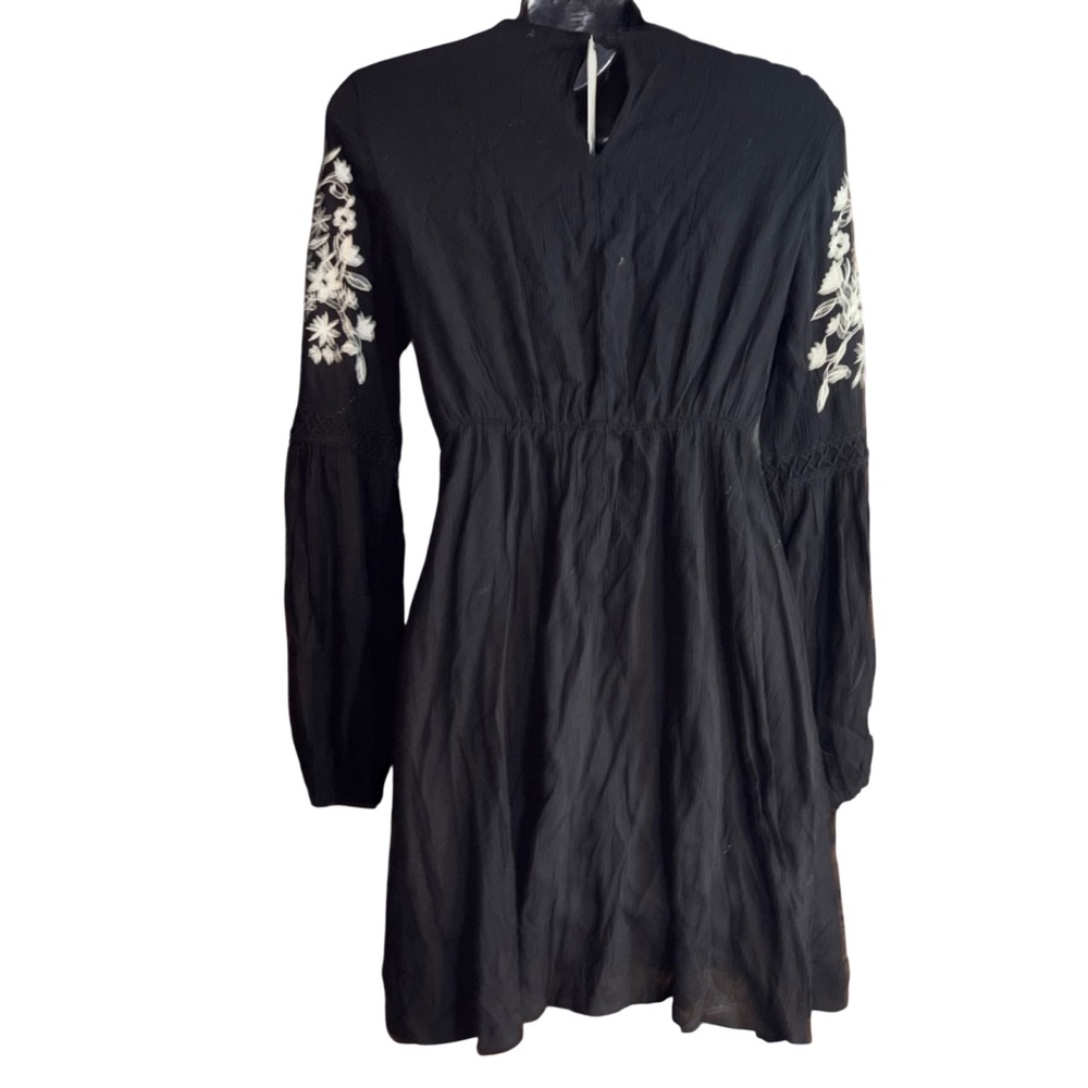 Blue Rain mini-length "peasant" or "shift" style dress deep V-neckline XXS - Picture 2 of 7